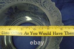 Antique Acid Etched Glass Lamp Shade Trees Fishermen Boat Nets Gas Oil 5 Fitter