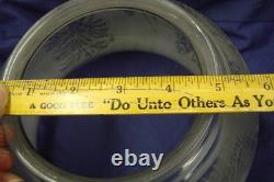 Antique Acid Etched Glass Lamp Shade Trees Fishermen Boat Nets Gas Oil 5 Fitter