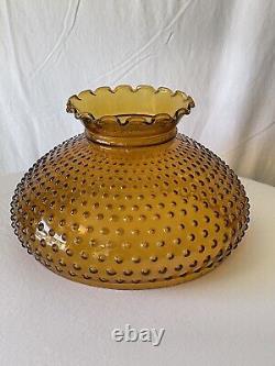 Antique Amber Glass Hobnail Parlor Lamp SHADE for 12 fitter