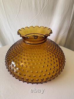 Antique Amber Glass Hobnail Parlor Lamp SHADE for 12 fitter