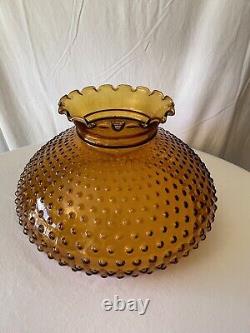 Antique Amber Glass Hobnail Parlor Lamp SHADE for 12 fitter