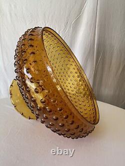 Antique Amber Glass Hobnail Parlor Lamp SHADE for 12 fitter