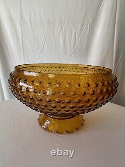 Antique Amber Glass Hobnail Parlor Lamp SHADE for 12 fitter