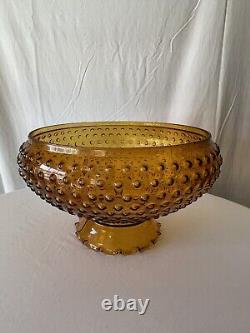 Antique Amber Glass Hobnail Parlor Lamp SHADE for 12 fitter