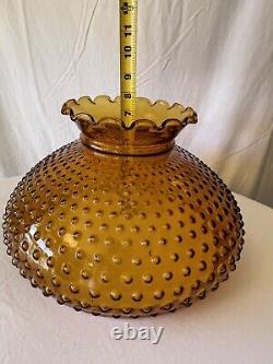 Antique Amber Glass Hobnail Parlor Lamp SHADE for 12 fitter