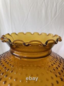 Antique Amber Glass Hobnail Parlor Lamp SHADE for 12 fitter