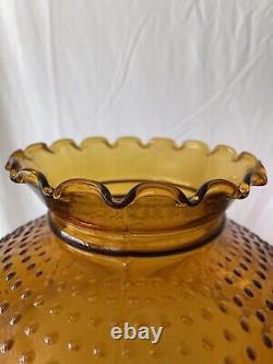 Antique Amber Glass Hobnail Parlor Lamp SHADE for 12 fitter