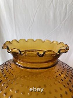 Antique Amber Glass Hobnail Parlor Lamp SHADE for 12 fitter