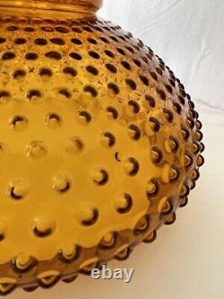 Antique Amber Glass Hobnail Parlor Lamp SHADE for 12 fitter