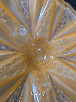 Antique Art Deco Amber Glass Ceiling Shade Modernizer Consolidated Reuben Haley