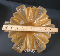 Antique Art Deco Amber Glass Ceiling Shade Modernizer Consolidated Reuben Haley