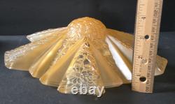 Antique Art Deco Amber Glass Ceiling Shade Modernizer Consolidated Reuben Haley