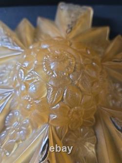 Antique Art Deco Amber Glass Ceiling Shade Modernizer Consolidated Reuben Haley