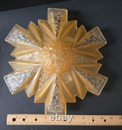Antique Art Deco Amber Glass Ceiling Shade Modernizer Consolidated Reuben Haley