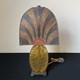 Antique Art Deco Nouveau Crackle Glass Lamp With Mica Shade Machine Age
