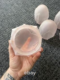 Antique Art Deco Nouveau Pink Satin Glass Lamp Light Shades Artichoke