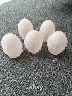 Antique Art Deco Nouveau Pink Satin Glass Lamp Light Shades Artichoke
