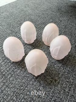 Antique Art Deco Nouveau Pink Satin Glass Lamp Light Shades Artichoke