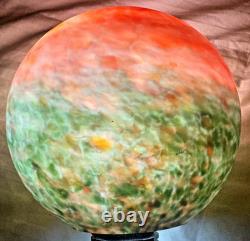Antique Art Deco Satin Glass Ball Lampshade Multi-Color