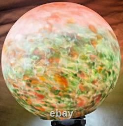 Antique Art Deco Satin Glass Ball Lampshade Multi-Color
