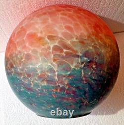 Antique Art Deco Satin Glass Ball Lampshade Multi-Color