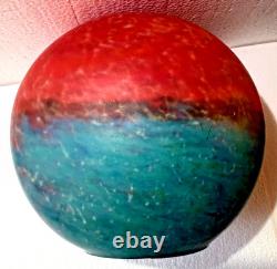 Antique Art Deco Satin Glass Ball Lampshade Multi-Color