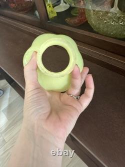 Antique Art Nouveau Custard Uranium Art Glass Lotus Shape Lamp Shade