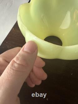 Antique Art Nouveau Custard Uranium Art Glass Lotus Shape Lamp Shade