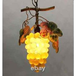 Antique Art Nouveau Murano Czech Glass Grape Cluster Fruit Lamp Shade 3 AVL