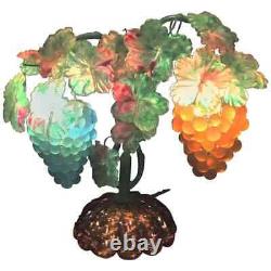 Antique Art Nouveau Murano Czech Glass Grape Cluster Fruit Lamp Shade 3 AVL