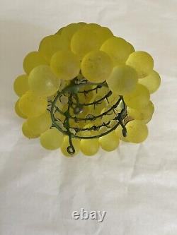 Antique Art Nouveau Murano Czech Glass Grape Cluster Fruit Lamp Shade A1