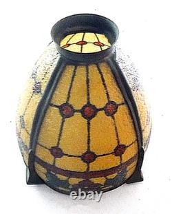 Antique Arts & Crafts Mission Handel Era Reverse Painted Lamp Shade 1910 7