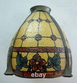 Antique Arts & Crafts Mission Handel Era Reverse Painted Lamp Shade 1910 7