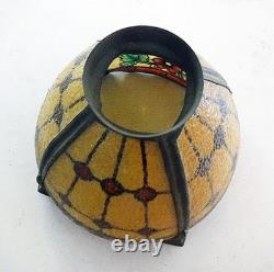 Antique Arts & Crafts Mission Handel Era Reverse Painted Lamp Shade 1910 7