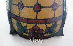 Antique Arts & Crafts Mission Handel Era Reverse Painted Lamp Shade 1910 7