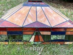 Antique Arts Slag Stained Glass Mission Type Square Ceiling / Floor Shade