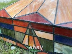 Antique Arts Slag Stained Glass Mission Type Square Ceiling / Floor Shade