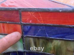 Antique Arts Slag Stained Glass Mission Type Square Ceiling / Floor Shade