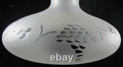 Antique Astral Sinumbra Solar Frosted Glass Lamp Shade Cut Grape Clusters 6 Rim