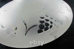 Antique Astral Sinumbra Solar Frosted Glass Lamp Shade Cut Grape Clusters 6 Rim