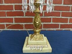 Antique Astral Solar Lamp Cut Frosted Shade Electric