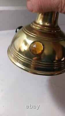 Antique Austrian Brass Jeweled Lamp Shade