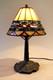 Antique Boudoir Accent Lamp Base + New Signed Stain Glass Leaded Shade