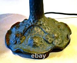 Antique Boudoir Accent Lamp Base + New Signed Stain Glass Leaded Shade