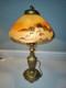 Antique Boudoir Lamp With Scenic Painted Shade