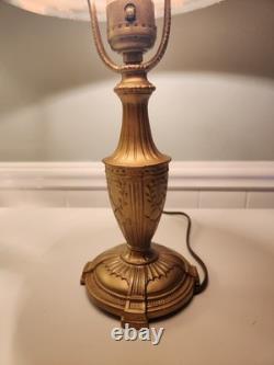 Antique Boudoir Lamp with Scenic Painted Shade