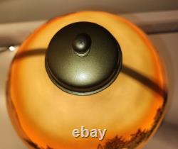 Antique Boudoir Lamp with Scenic Painted Shade