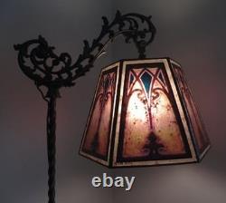 Antique Bridge Lamp Shade Replacement in Silver Mica Church Arch Design NYM Arts