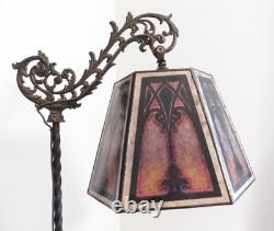 Antique Bridge Lamp Shade Replacement in Silver Mica Church Arch Design NYM Arts