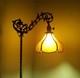 Antique Bridge Lamp Uno Shade Replacement In Light Amber Mica Jack O' Lantern